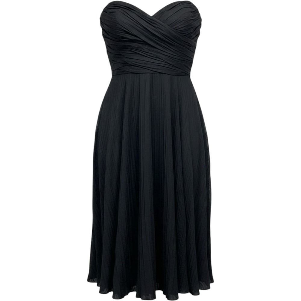 ABS Allen Schwartz Vintage Strapless Sweetheart‎ Ruched Fit Flare Dress Black 10